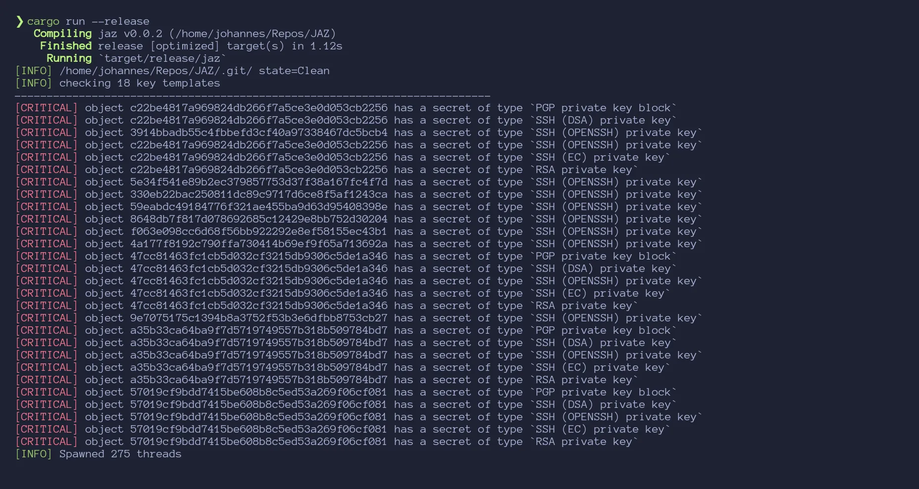 layout of how git stores objects