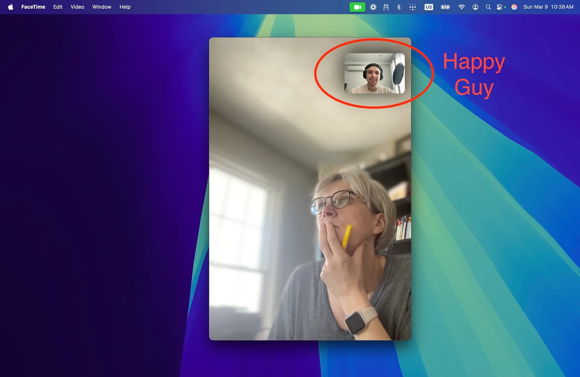 screenshot of a facetime call